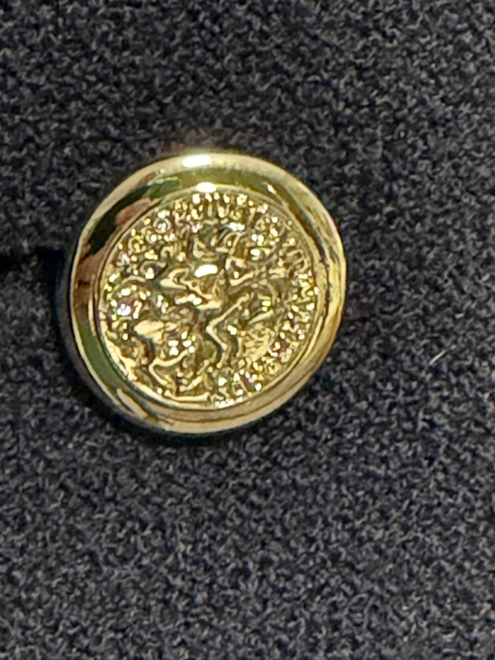 St. John Navy Double-Breasted Blazer with Decorative gold Buttons - Picture 5 of 6
